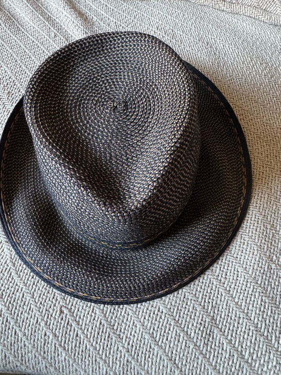 Eric Javits Other - Eric Javits  Black Woven Straw Fedora Hat, black with gold